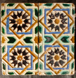 Framed antique enameled Andalusian tiles