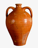 Antique two-handle rust colored glazed liquor jug