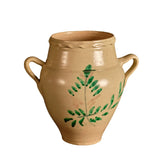 Antique painted two-handle majolica pot