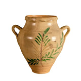 Antique painted two-handle majolica pot