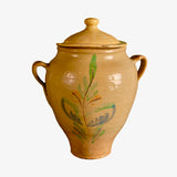 Antique painted two-handle majolica pot