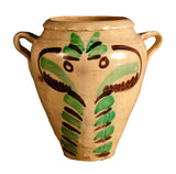 Antique painted two-handle majolica pot