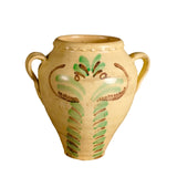 Antique painted two-handle majolica pot