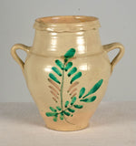 Antique painted two-handle majolica pot