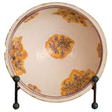 Antique painted ochre and white plate