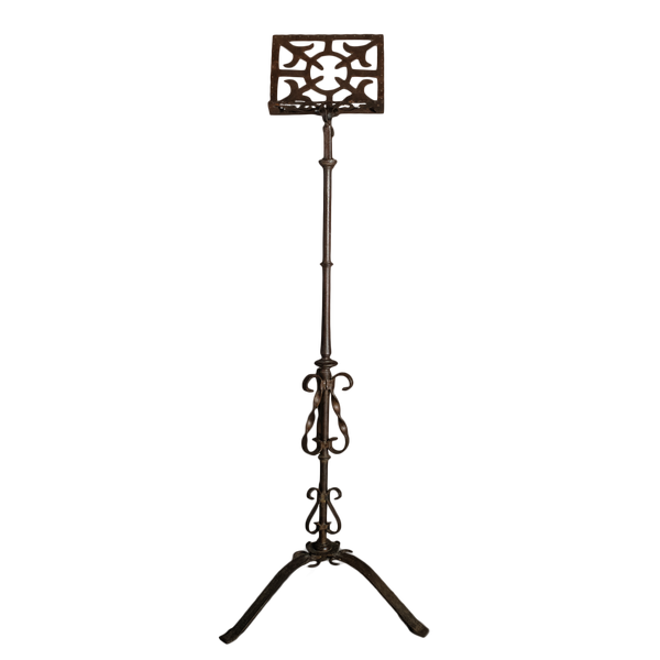 Antique wrought iron book stand