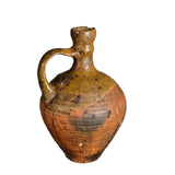 Antique single handle semi-glazed oil pitcher