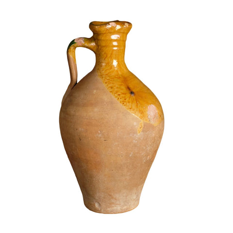 Antique single handle semi-glazed water jug
