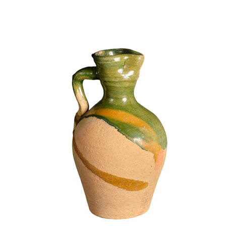 Antique single handle semi-glazed water jug