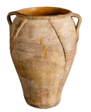 Antique two-handle semi-glazed braided olive oil jar