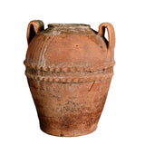 Antique two-handle crimped and semi-glazed Castilian pot