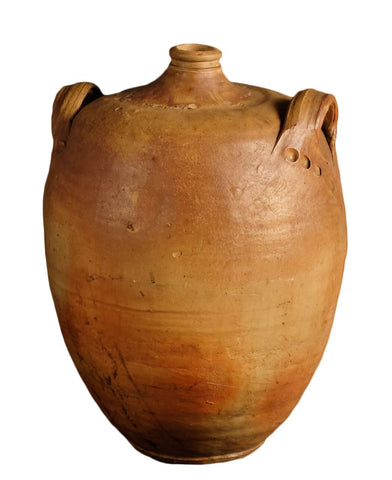 Antique two-handle clay liquor jar