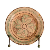 Antique large green and manganese glazed plate