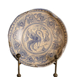 Antique large painted blue and white bowl