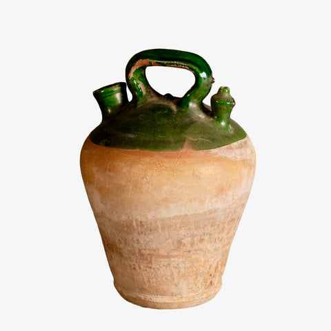 Antique single handle two spout water jug