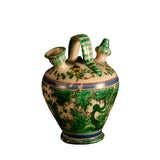 Antique painted two spout water jug