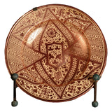 Antique large luster ware platter with copper glaze