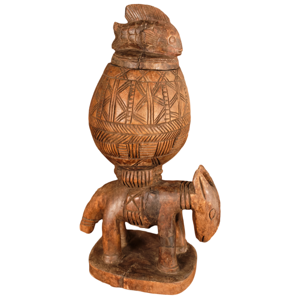 Antique primitive Moroccan wood carving