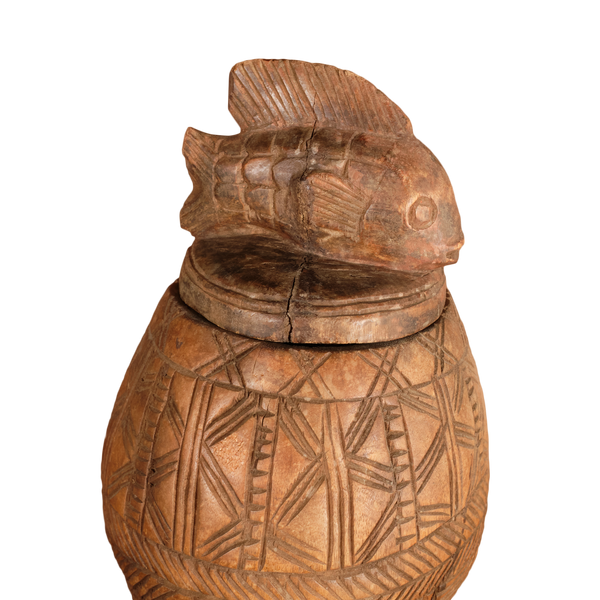 Antique primitive Moroccan wood carving