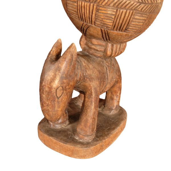 Antique primitive Moroccan wood carving
