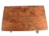 Antique rustic lyre leg pine table