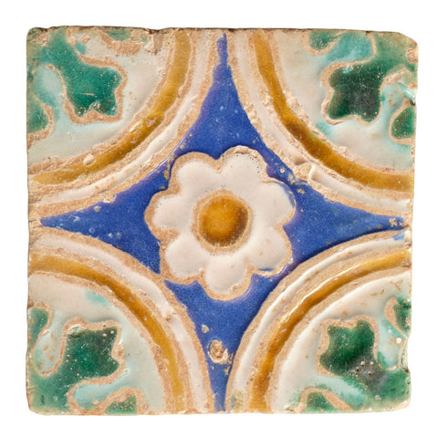 Antique polychromed antique tile