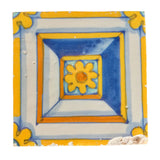 Antique polychromed antique tile