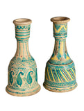 Antique pair of Moroccan majolica bottles