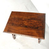 Antique second Renaissance accent table with iron stretchers, beech