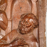 Antique carved walnut fragment, “The Holy Family”