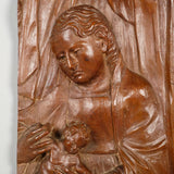 Antique carved walnut fragment, “The Holy Family”