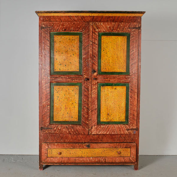 Antique two-door, one drawer painted Riojano armoire
