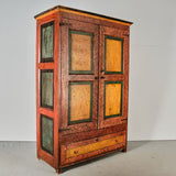 Antique two-door, one drawer painted Riojano armoire