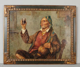Antique oil on linen, “El Borracho” (”The Drunk”)