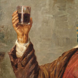 Antique oil on linen, “El Borracho” (”The Drunk”)