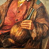Antique oil on linen, “El Borracho” (”The Drunk”)