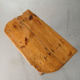 Antique rustic village demi-lune table, pine