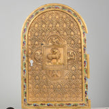 Antique bronze and inlaid enamel sacrarium door