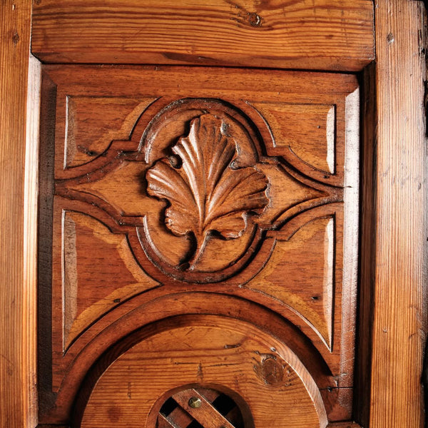 Antique latticework door pharmacy cabinet, pine and cedar