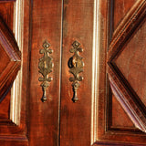 Antique four-door, three-drawer cabinet, chestnut