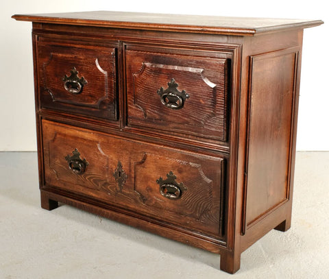 Antique three-drawer chest, chestnut
