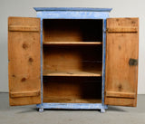 Antique small painted two-door cupboard, pine