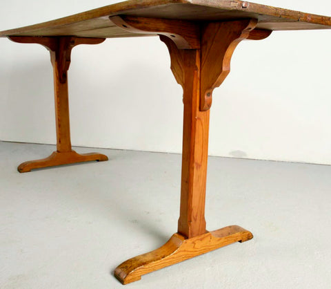 Antique Neo-Gothic work table, pine