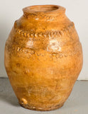 Antique glazed ochre oil jar