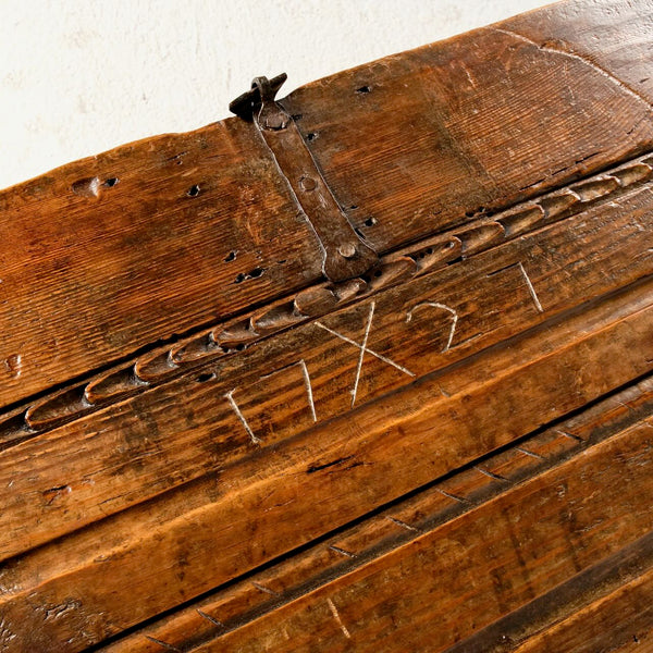 Antique Pyrenees mountain chest, pine