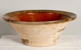 Large antique Catalonian wash basin with painted scalloped edge
