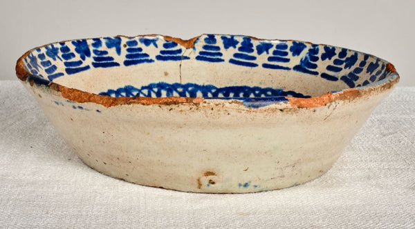 Antique blue and white Fajalauza bowl with star