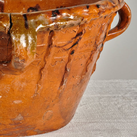 Antique three handle glazed basin