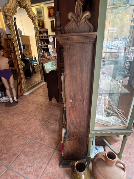 Antique carved and gilt bookshelf, walnut