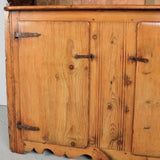 Antique two-door Pyrenees plate rack cabinet, pine
